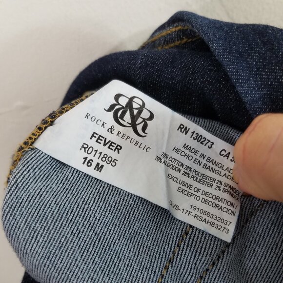 Rock & Republic The Slimming Denim Cure X Pull-On Stretch Jeans Blue Size 16M - Picture 8 of 8